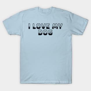 I Love My Dog Classic Video Game Graphic Black T-Shirt